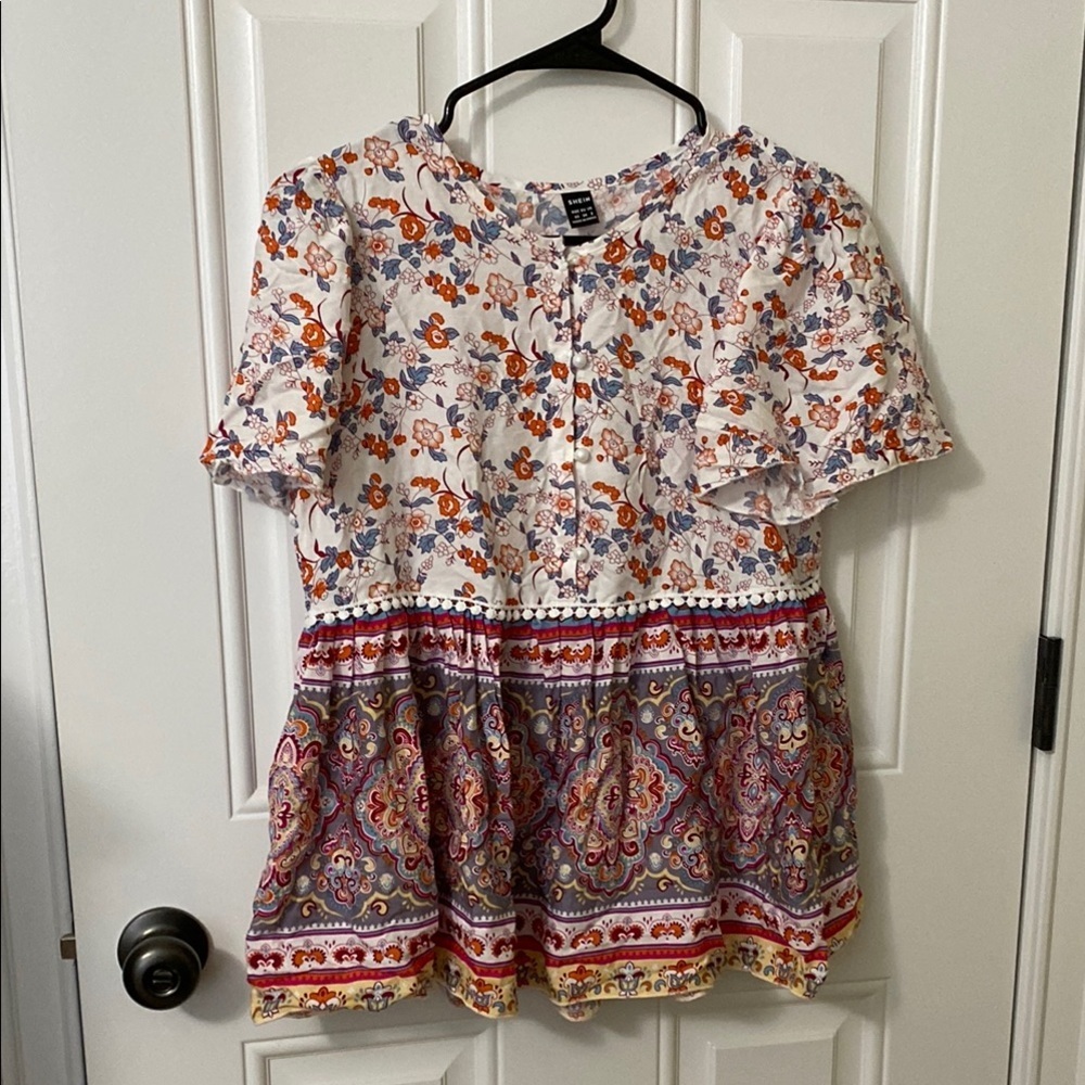 SHEIN Multicolor Floral Blouse